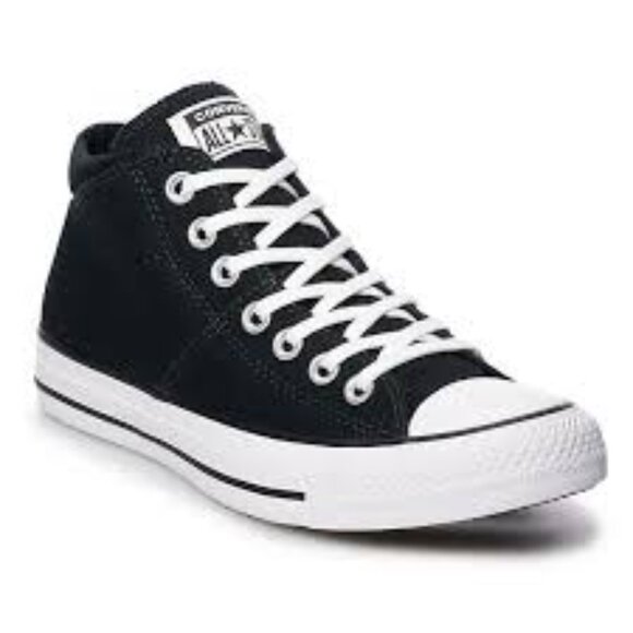 Converse Chuck Taylor All Star Madison Mid-Top Sneakers in Black/Black/White - Picture 1 of 16